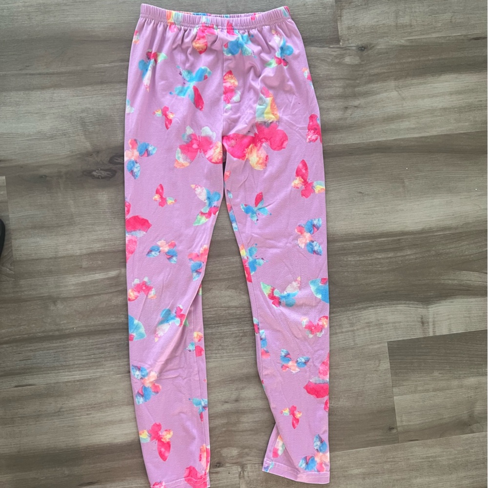 Colorful Butterfly Print Girls Pants